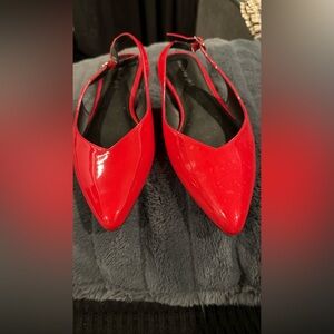 Madden Girl Red Flats Sleek Patent Loafers